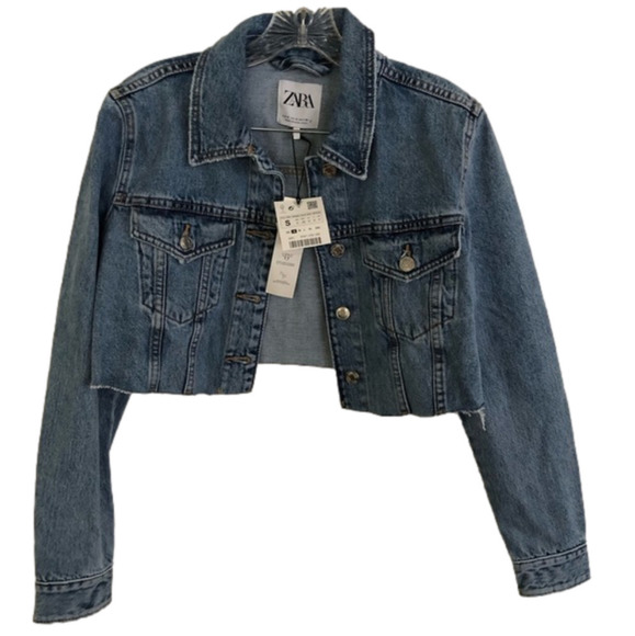 Zara Jackets & Blazers - ZARA raw hem crop jean jacket